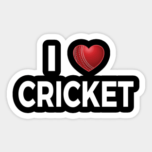 I Love Cricket Sticker